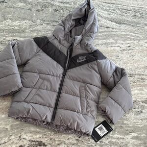 Nike Kids Charcoal Puffer Jacket NEW